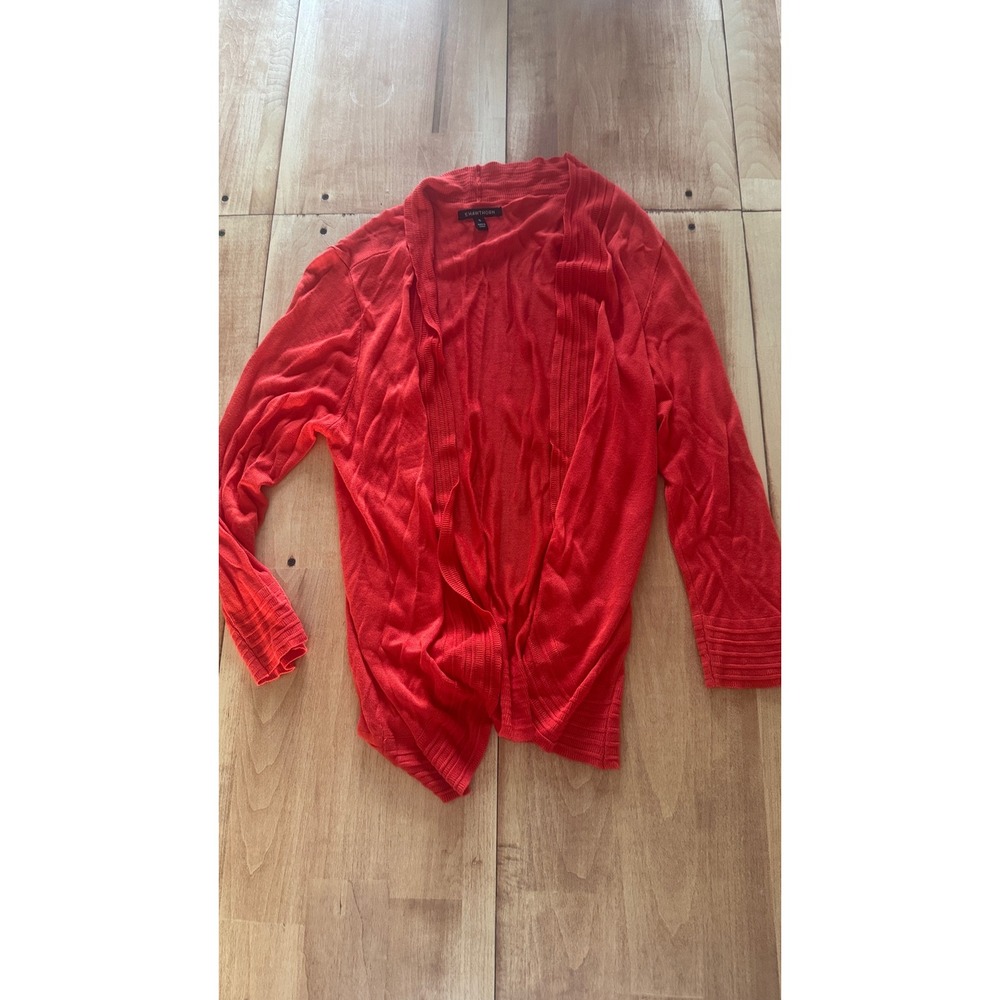 Hawthorn Red/Orange Open‎ Front Cardigan Sweater Womens XL Viscose Lightweight